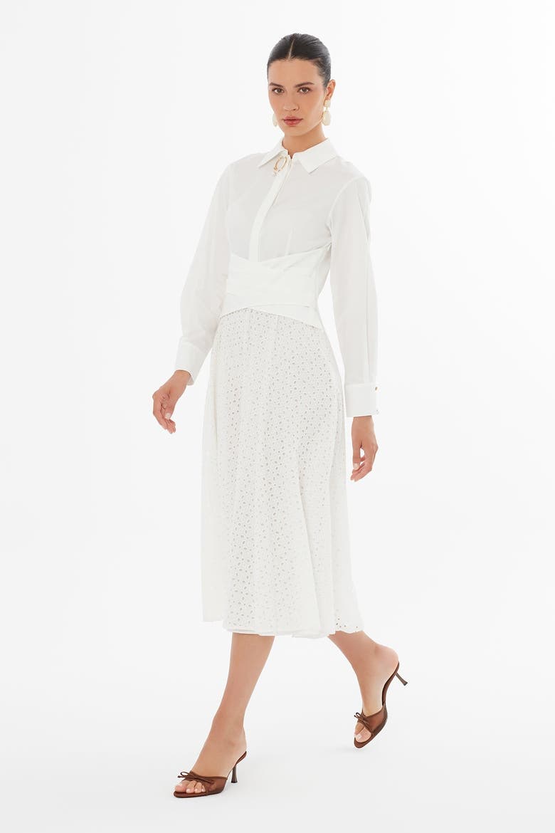 Ecru Collared Maxi Dress