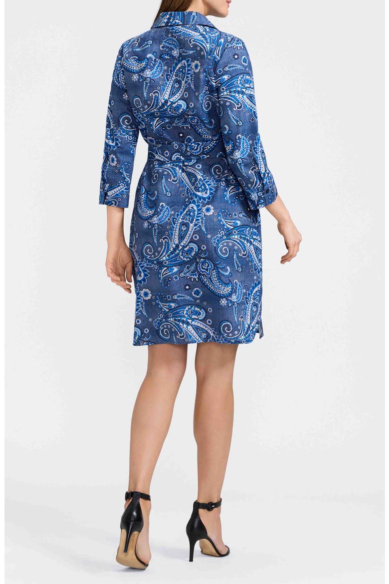 Rocca Paisley Print Belted Cotton Shirtdress