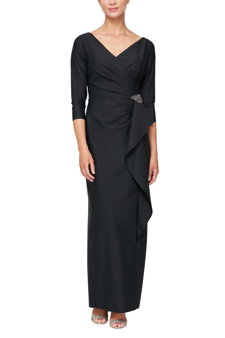 Ruched Column Gown