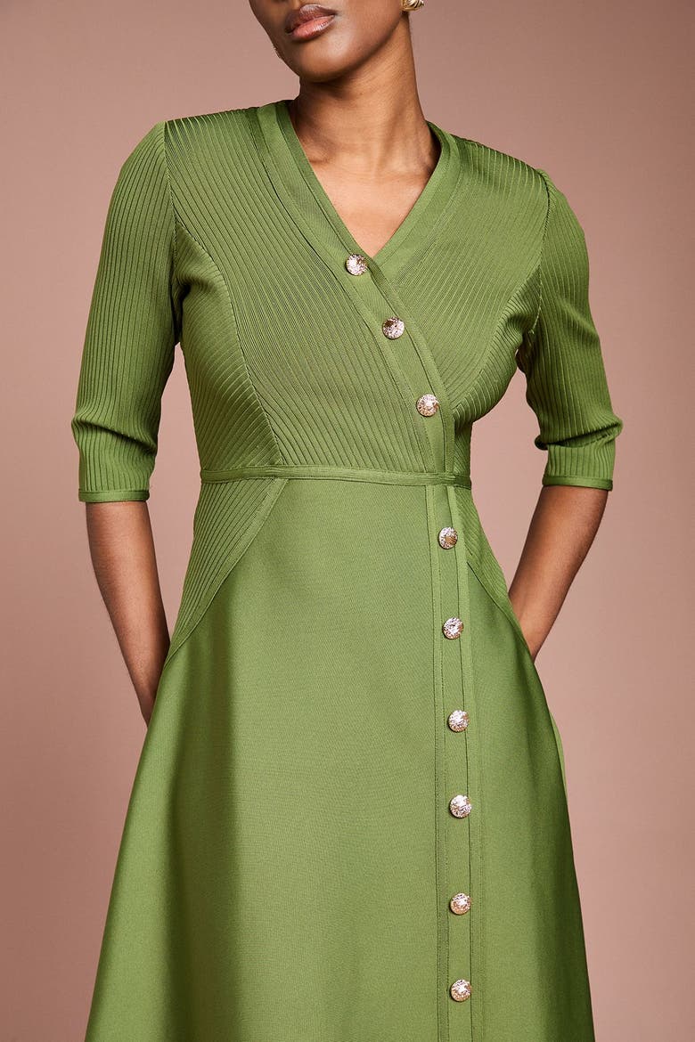 Bandage V-Neck Midi Dress