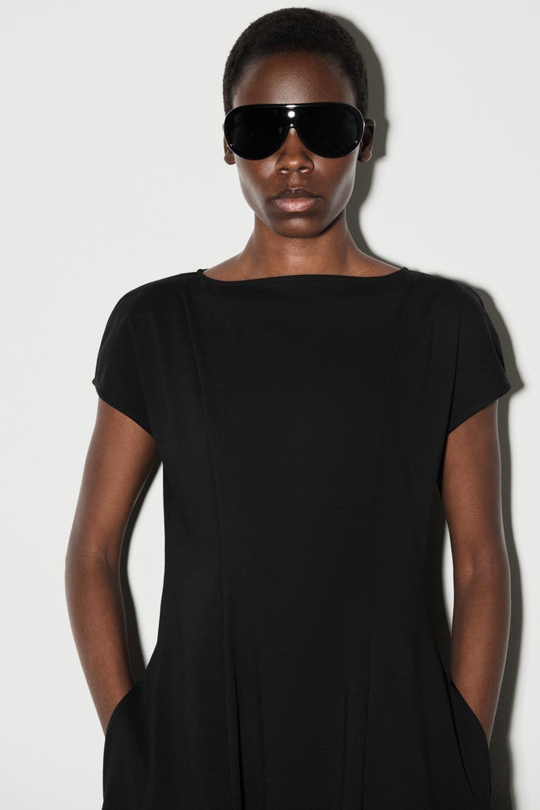 Sculptural Jersey Midi Dress