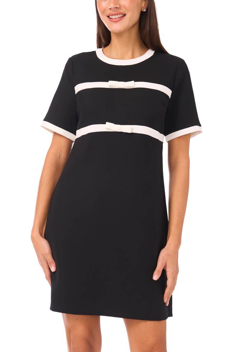 Bow Stripe Shift Dress