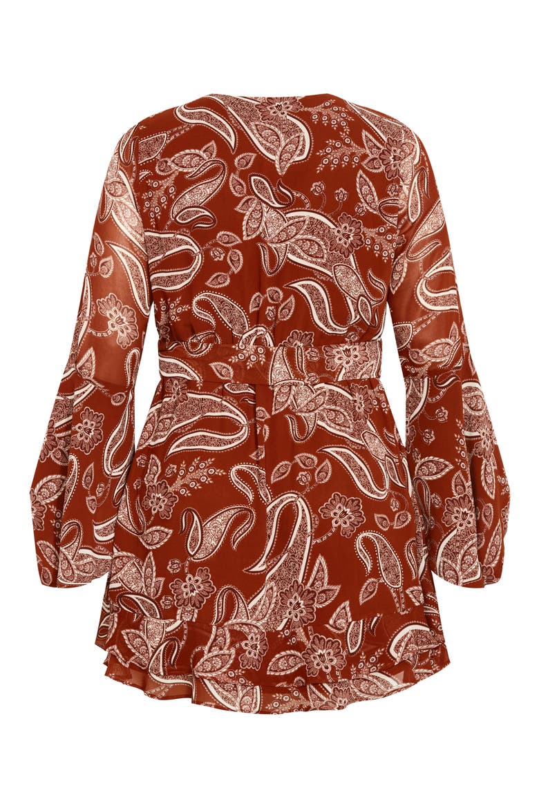 Dream Paisley Faux Wrap Minidress