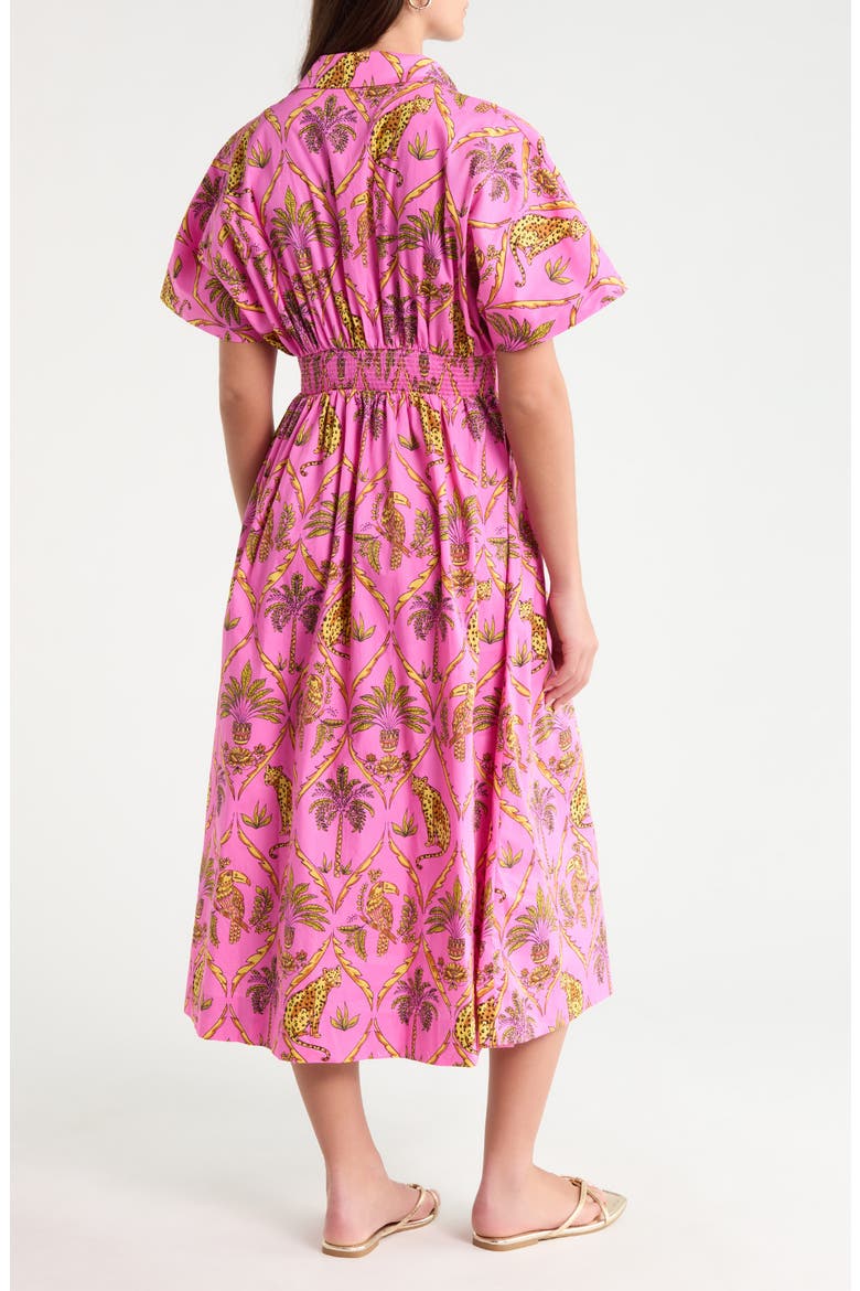 Wilderra Pleated Cotton Midi Shirtdress