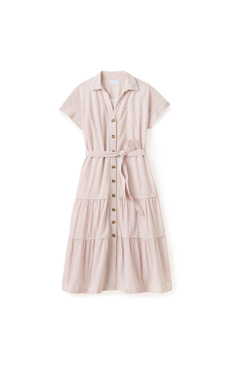 Adriana Seersucker Midi Shirtdress