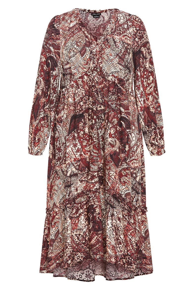 Arya Print Long Sleeve Maxi Dress