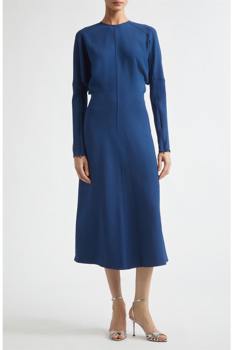 Dolman Long Sleeve Cady Midi Dress