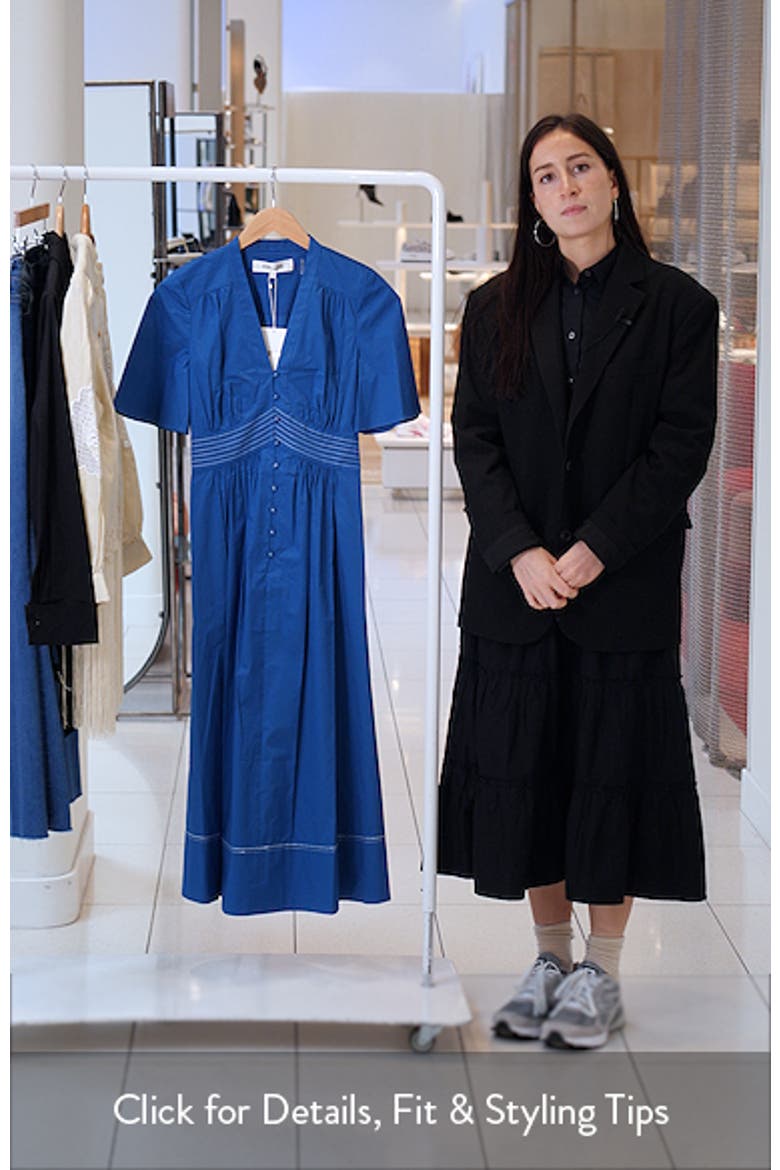 Dawn Stretch Cotton Poplin Midi Dress