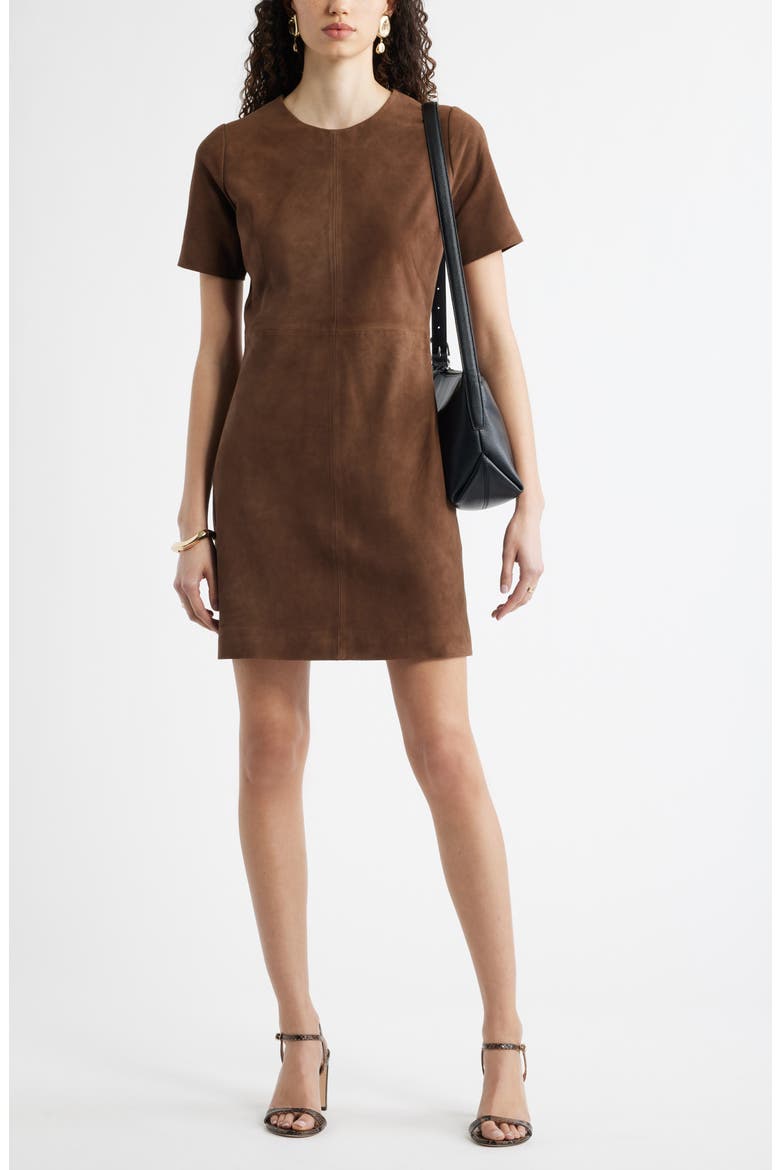 Sculpted Suede Minidress