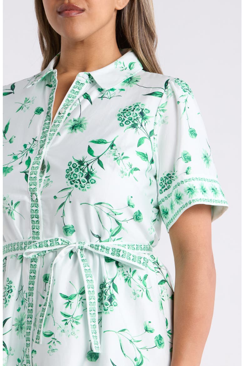Floral Stretch Cotton Shirtdress