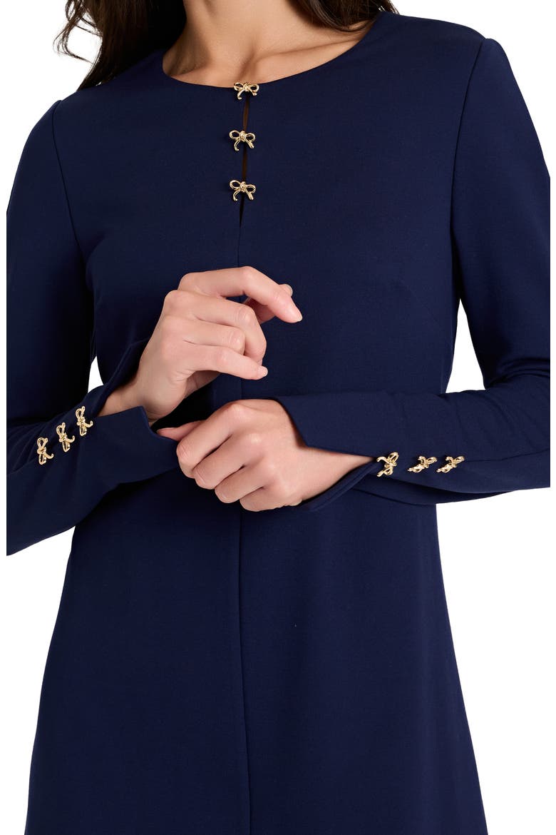 Bow Detail Long Sleeve Ponte Dress