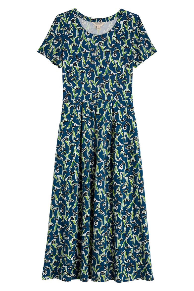Veronica Print Stretch Organic Cotton Jersey Midi Dress