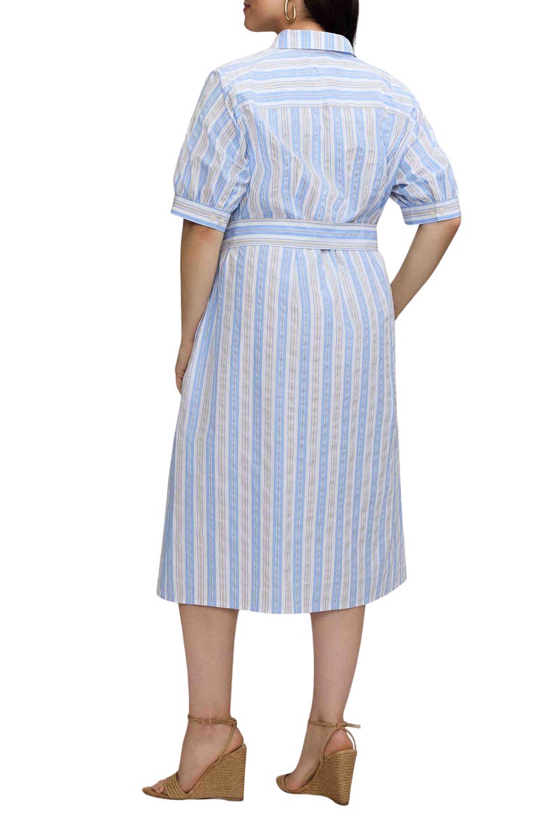 Esther Belted Stripe Cotton Shirtdress