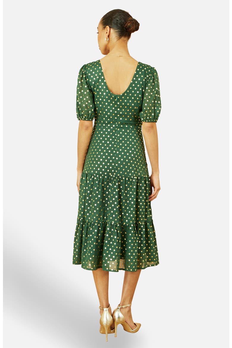 Foil Spot Midi Dress