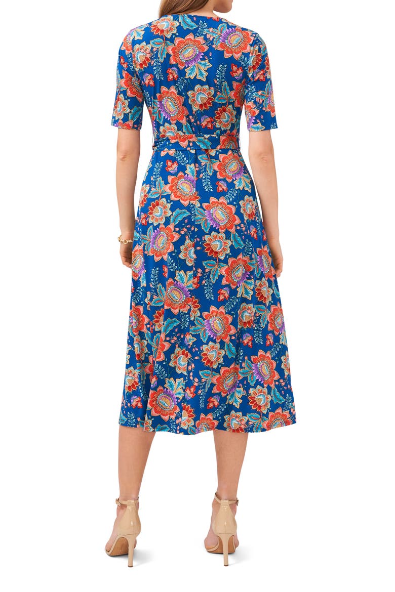 V-Neck Tie Waist Midi Dress
