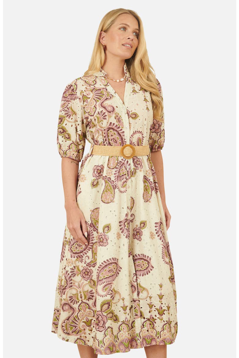 Broderie Anglaise Cotton Midi Dress