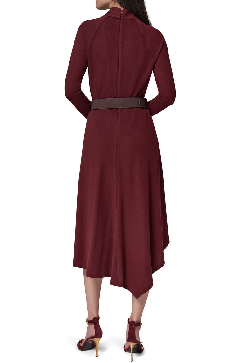 Mock Neck Long Sleeve Asymmetrical Hem Dress
