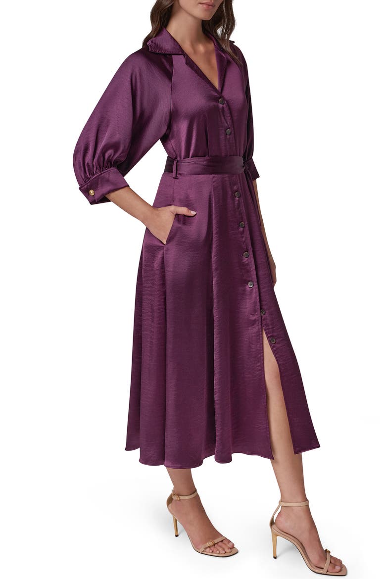 Satin Midi Shirtdress