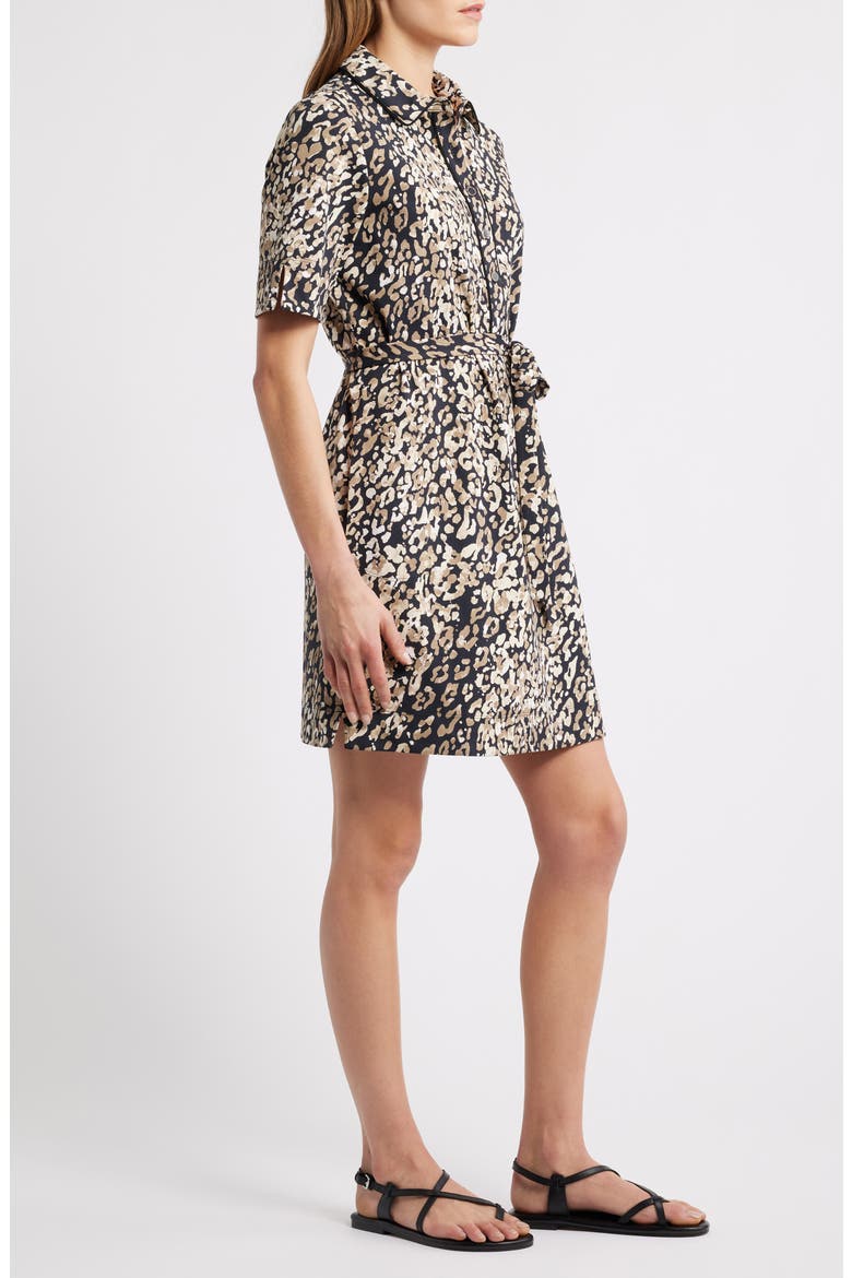 Aubrey Spot Tie Waist Shirtdress