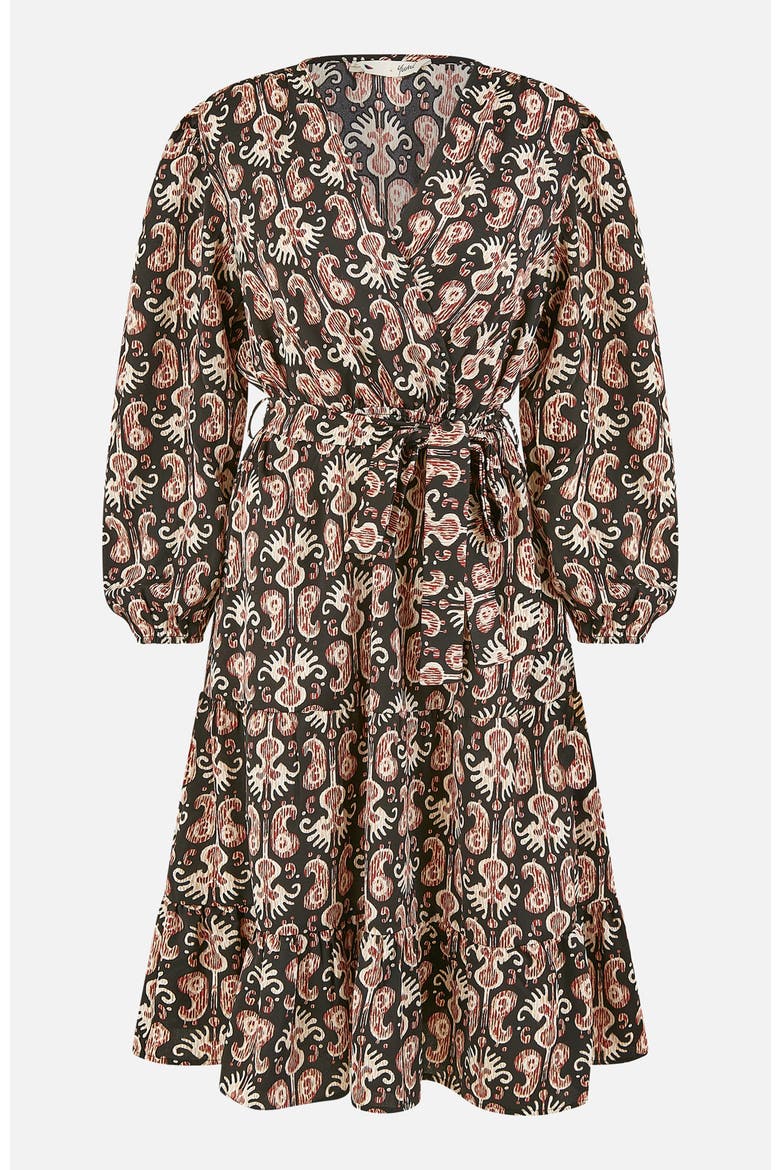 Ikat Long Sleeve Skater Midi Dress