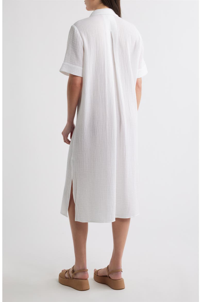 Classic Collar Organic Cotton Midi Shirtdress