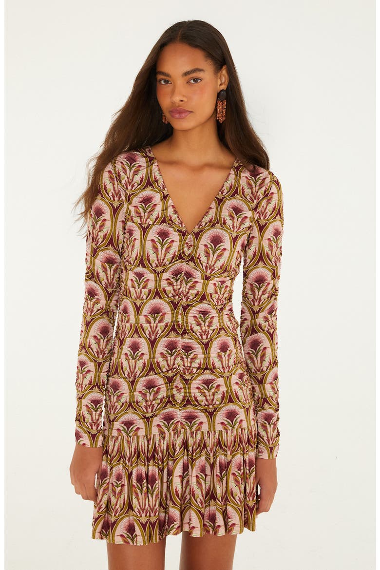 Garden Medallion Long Sleeve Minidress