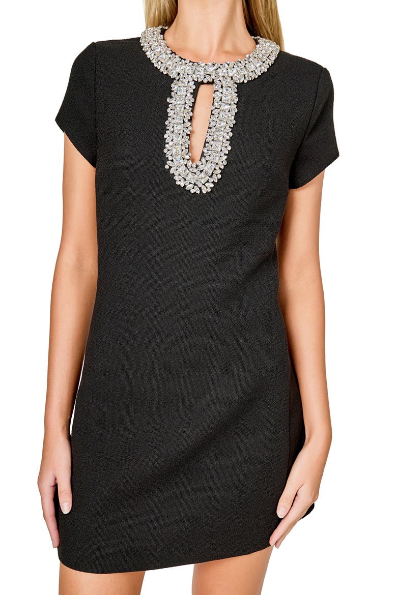 Embellished Shift Minidress