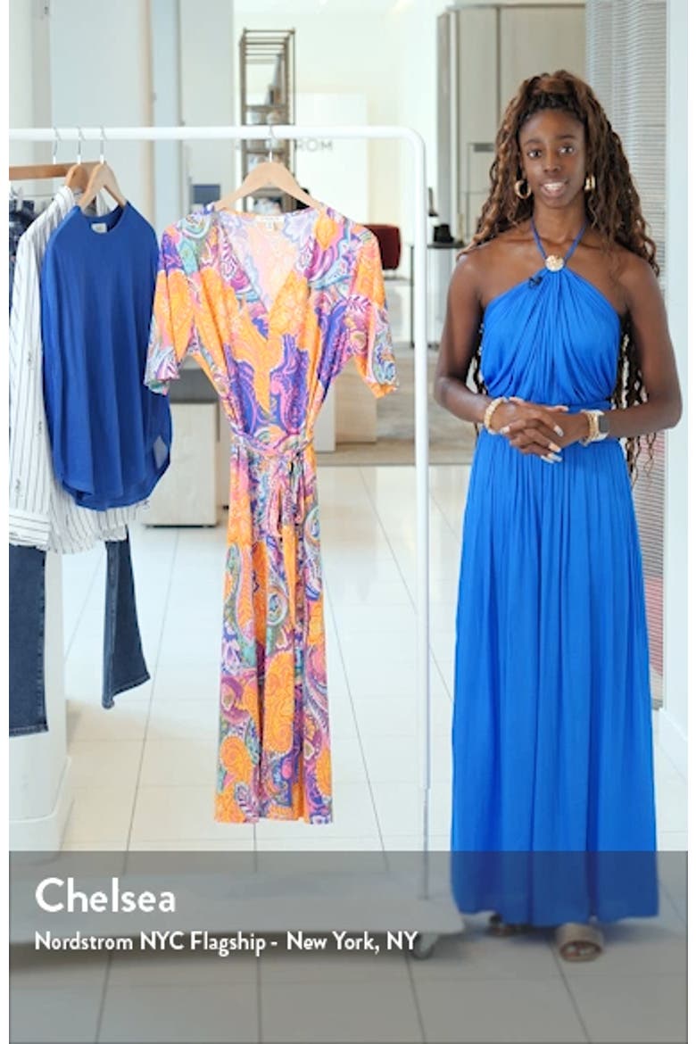 V-Neck Belted Midi Dress