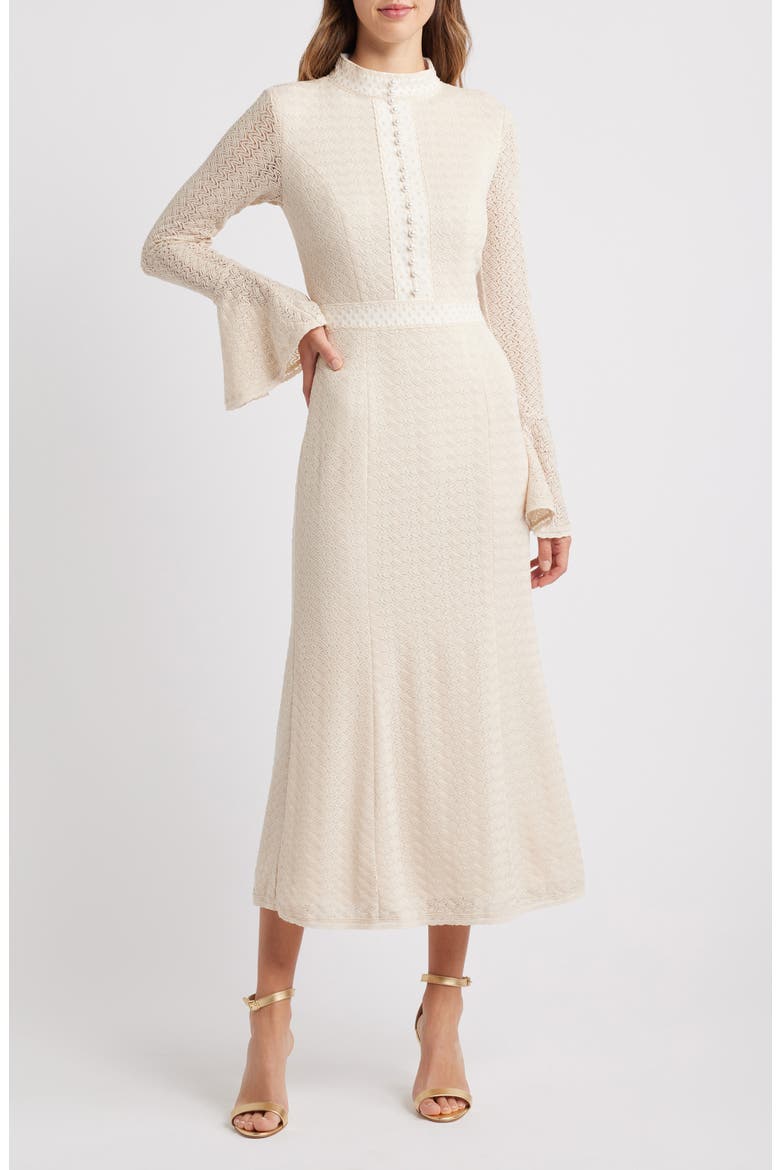 Kailee Texture Long Sleeve Midi Dress