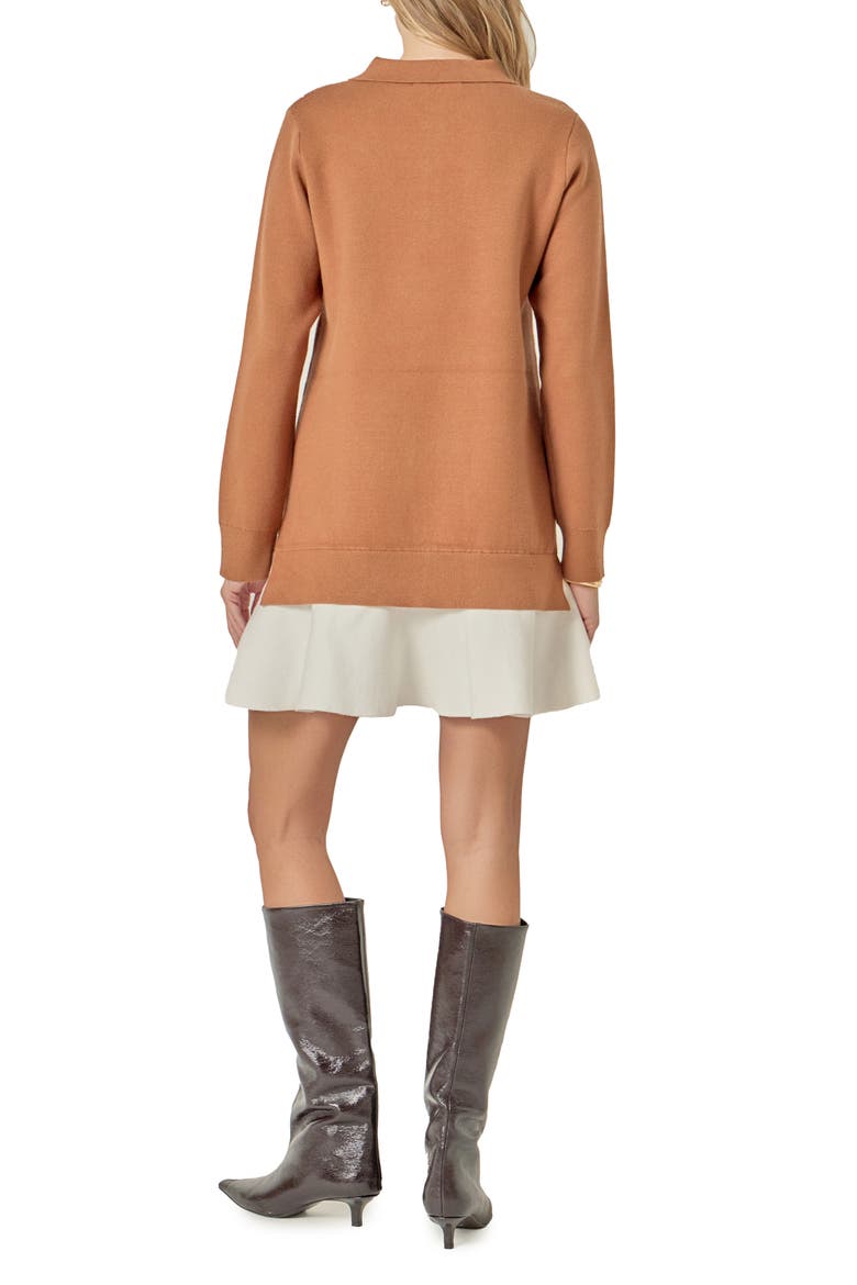 Argyle Long Sleeve Knit Minidress