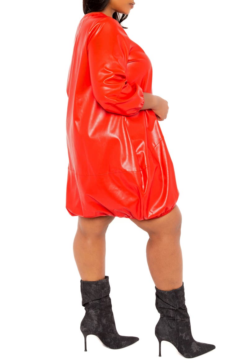 Bubble Faux Leather Minidress