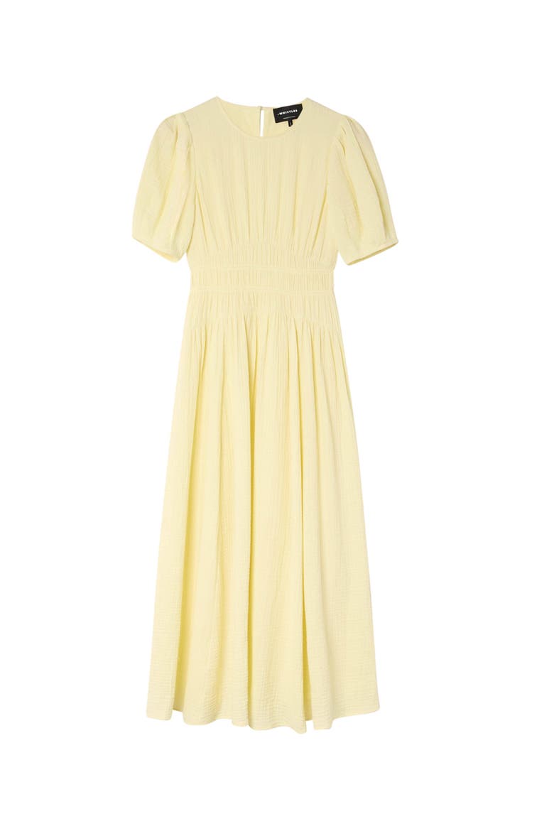 Gathered Textured Midi Dress