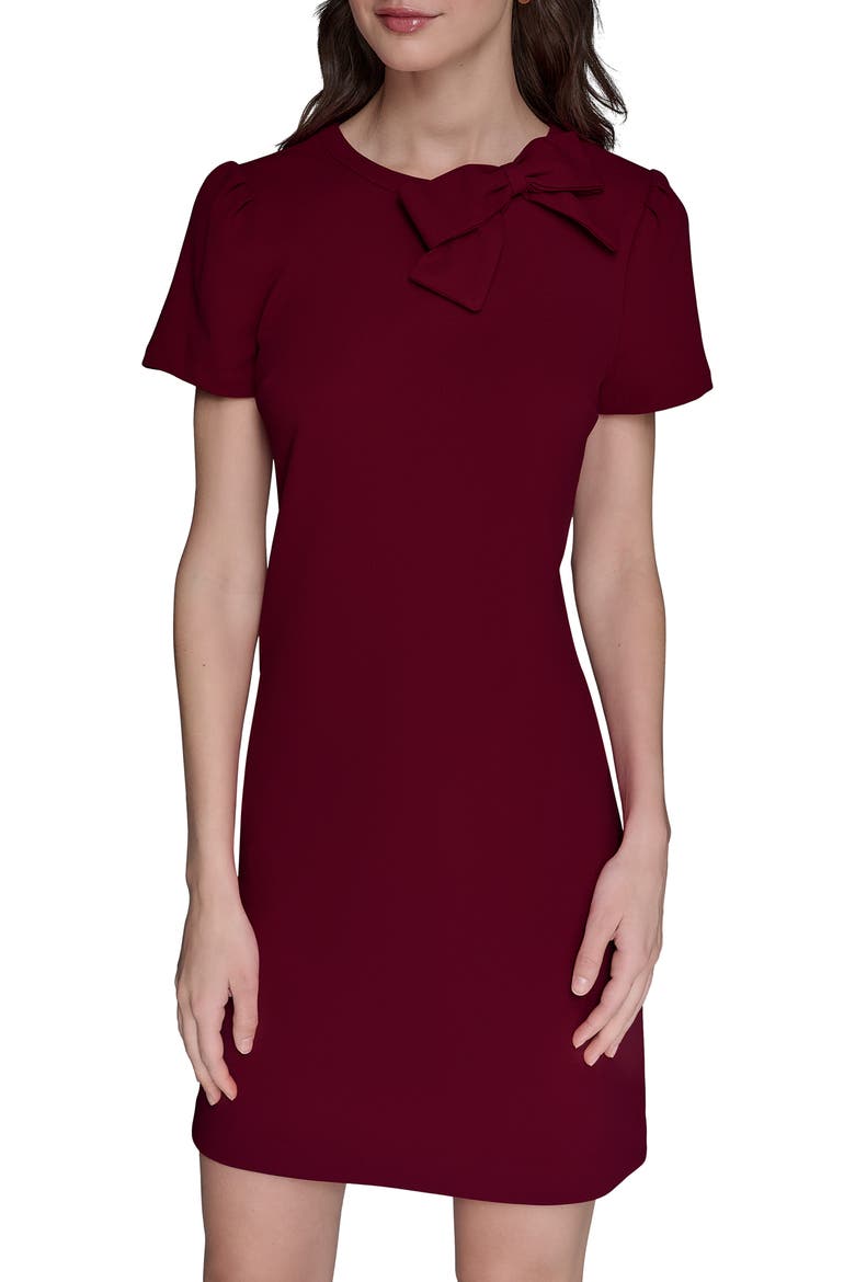 Bow Accent Scuba Crepe Sheath Dress