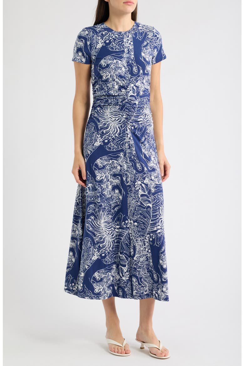 Alma Print Knit Midi Dress