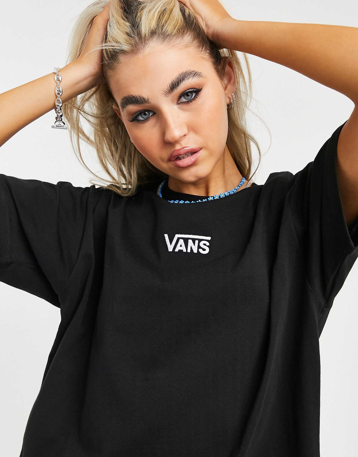 Vans Center V t-shirt dress in black