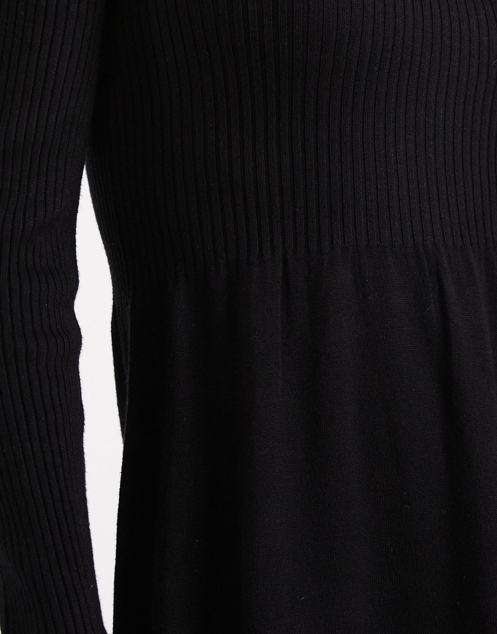 Only mini knitted skater dress in black