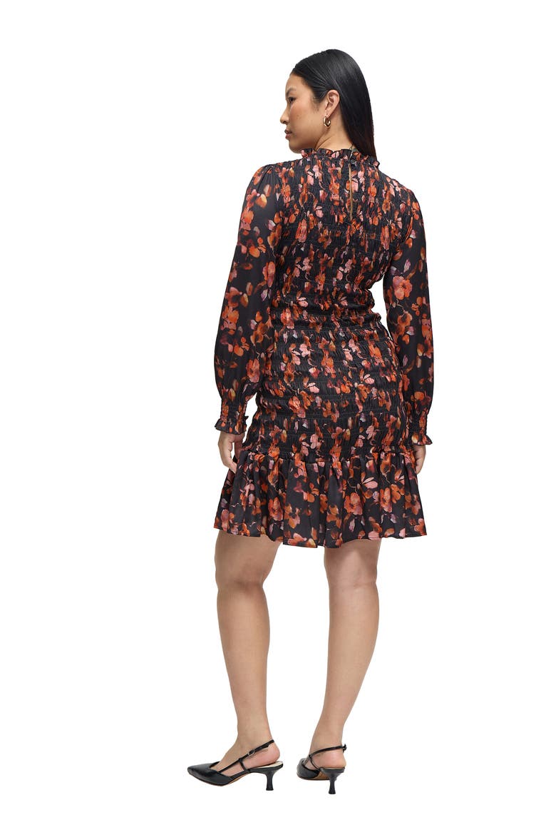 Long Sleeve Smocked Maternity Mini Dress