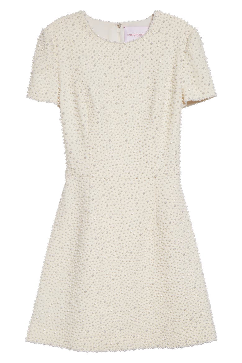 Faux Pearl Embellished A-Line Minidress