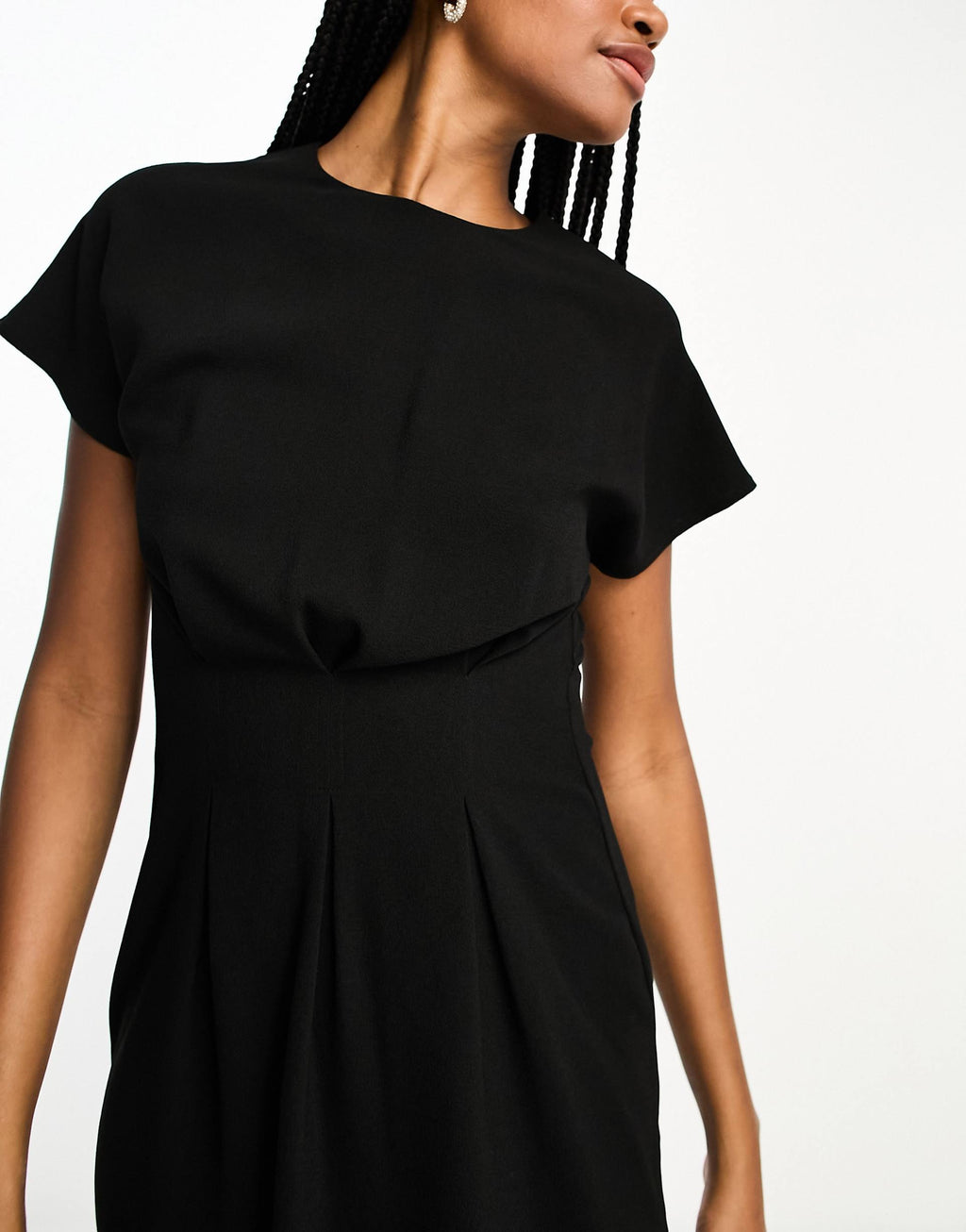 ASOS DESIGN Tall cinched waist mini dress in black