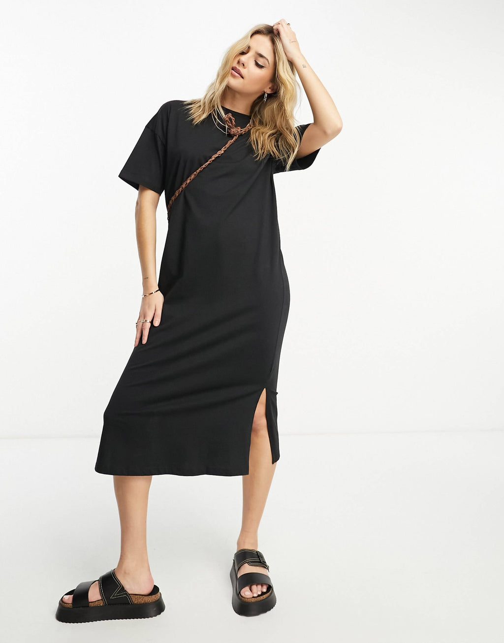 Vero Moda oversized T-shirt dress in black