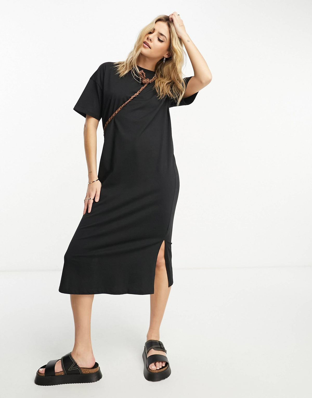 Vero Moda oversized T-shirt dress in black