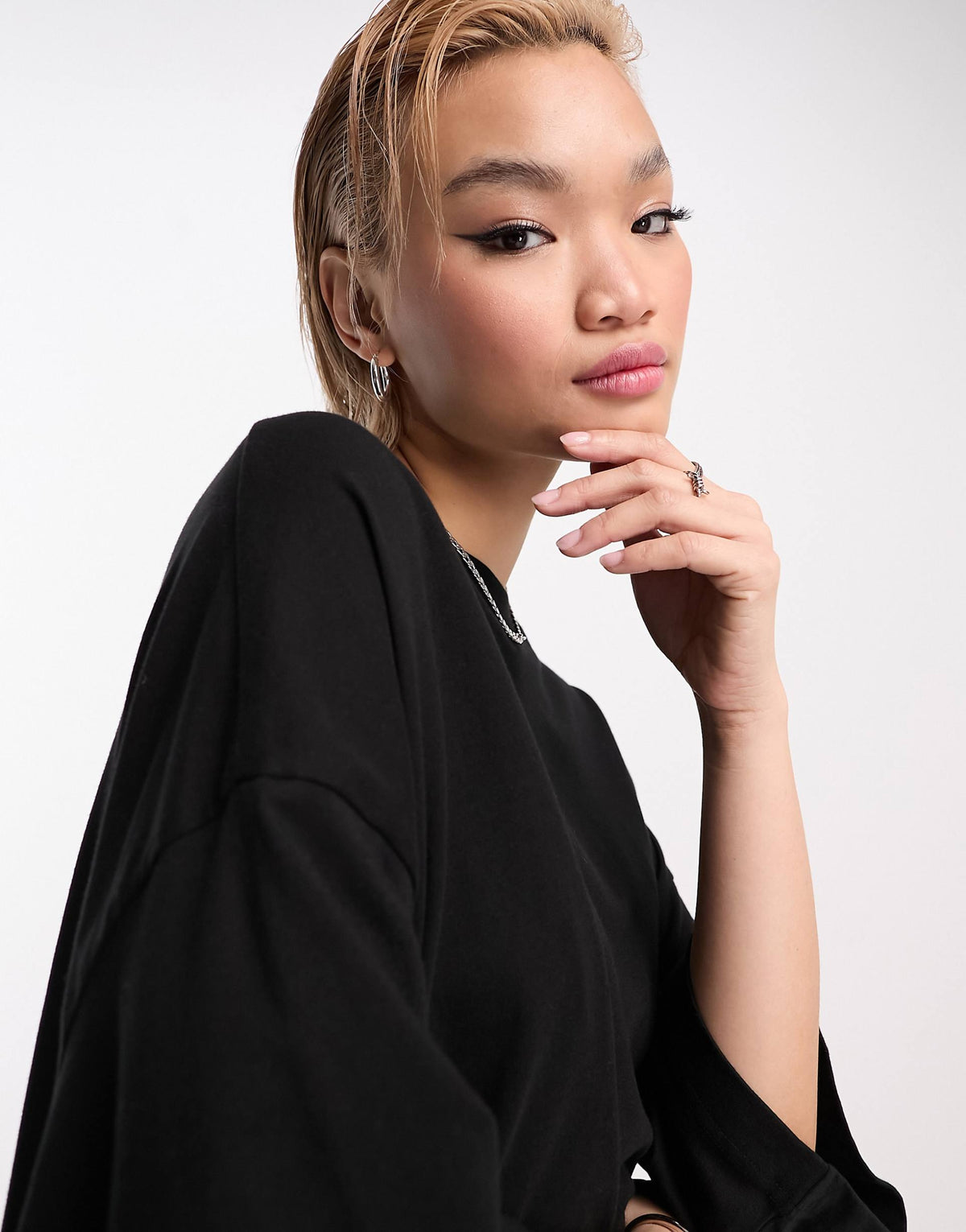 Weekday Huge exclusive t-shirt dress in black