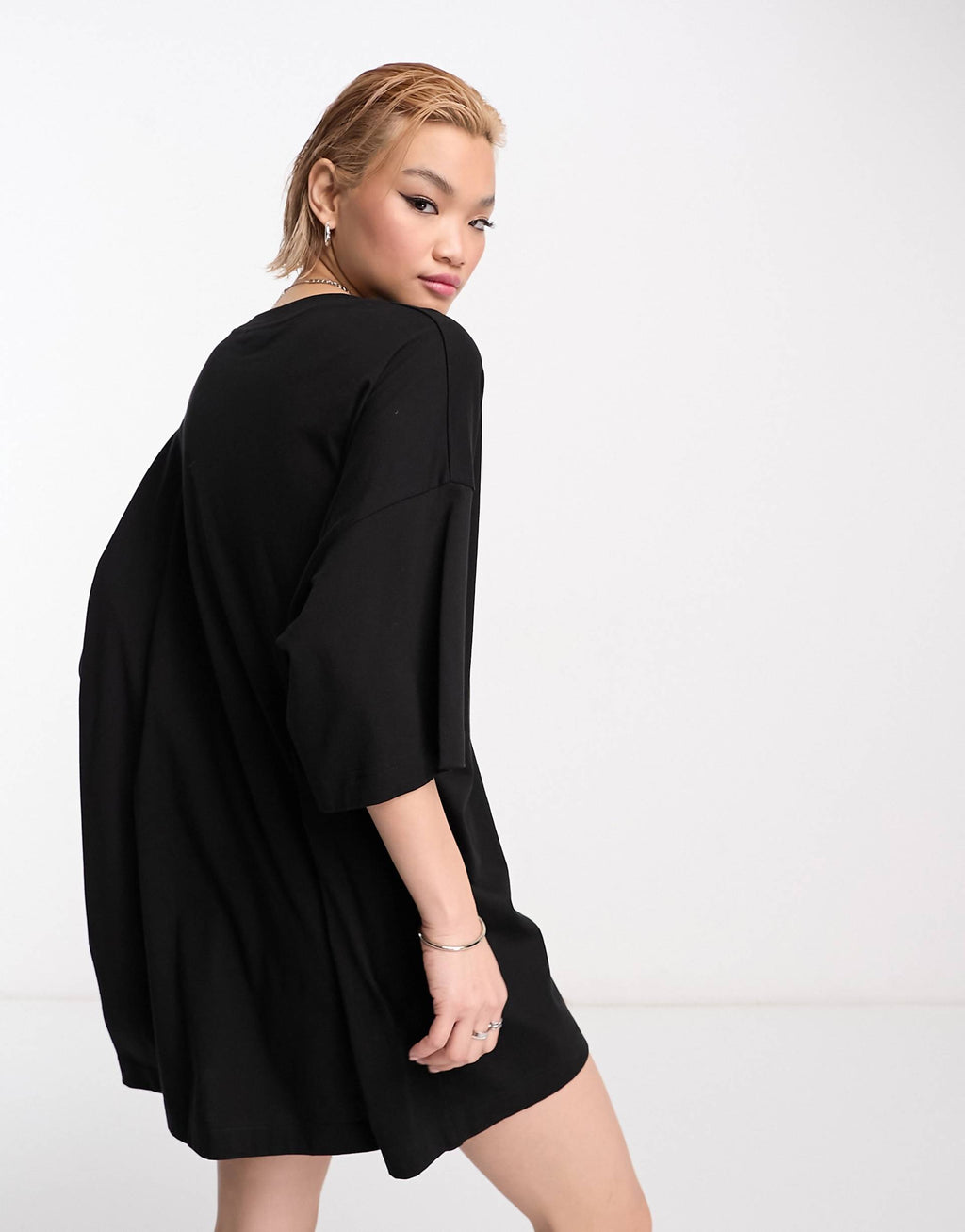 Weekday Huge exclusive t-shirt dress in black