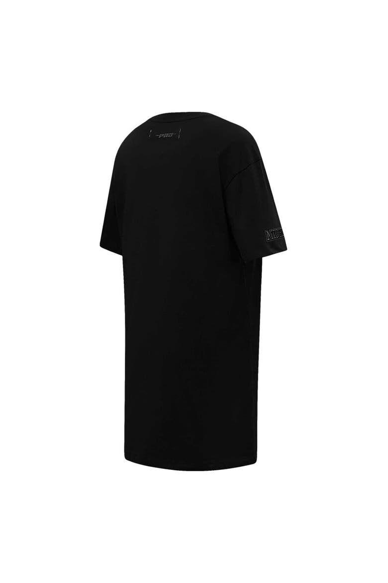 Women's Pro Standard Black Michigan Wolverines Tonal Neutral Mini T-Shirt Dress