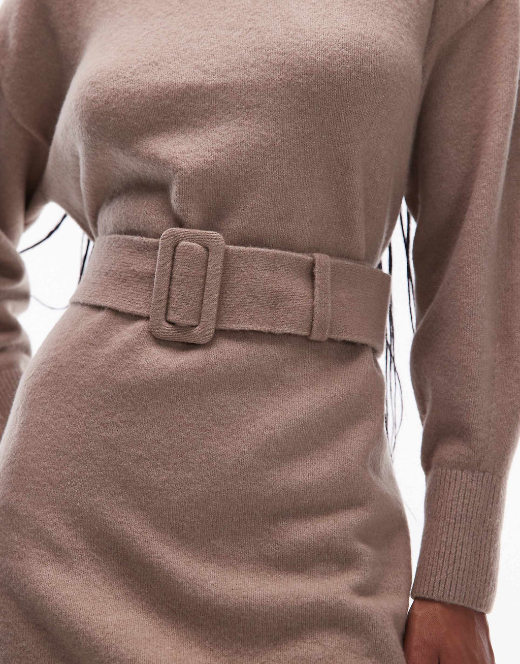 & Other Stories belted knit dress in beige
