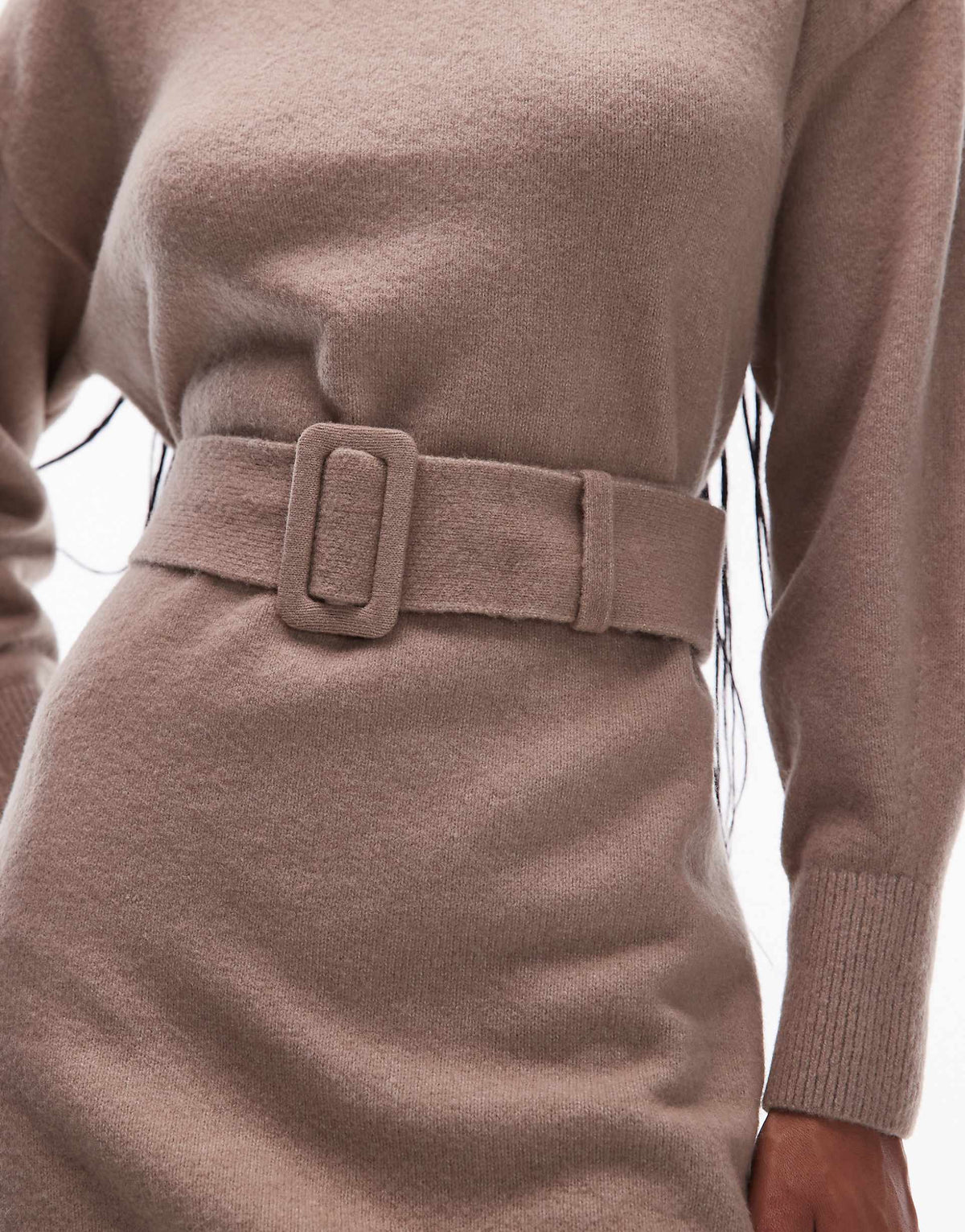 & Other Stories belted knit dress in beige