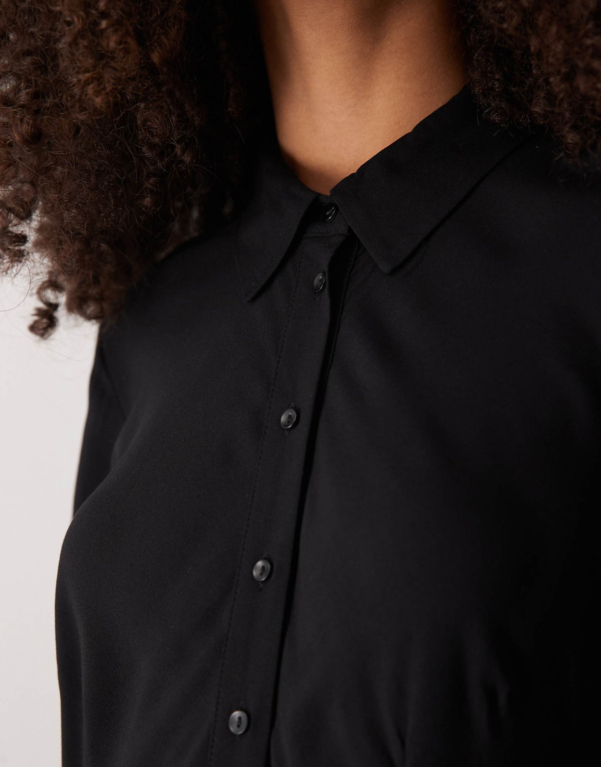 YAS maxi shirt dress in black