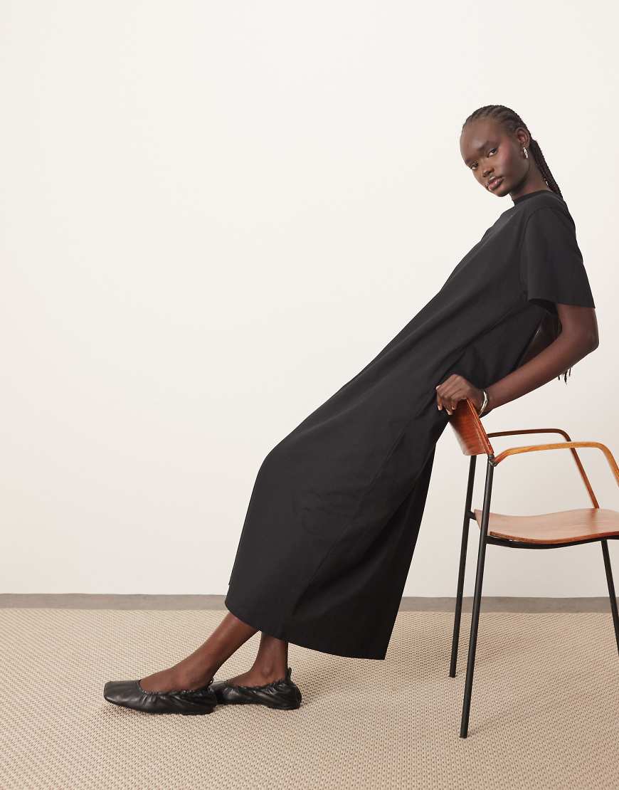 ARRANGE premium heavyweight T-shirt midi dress in gray heather