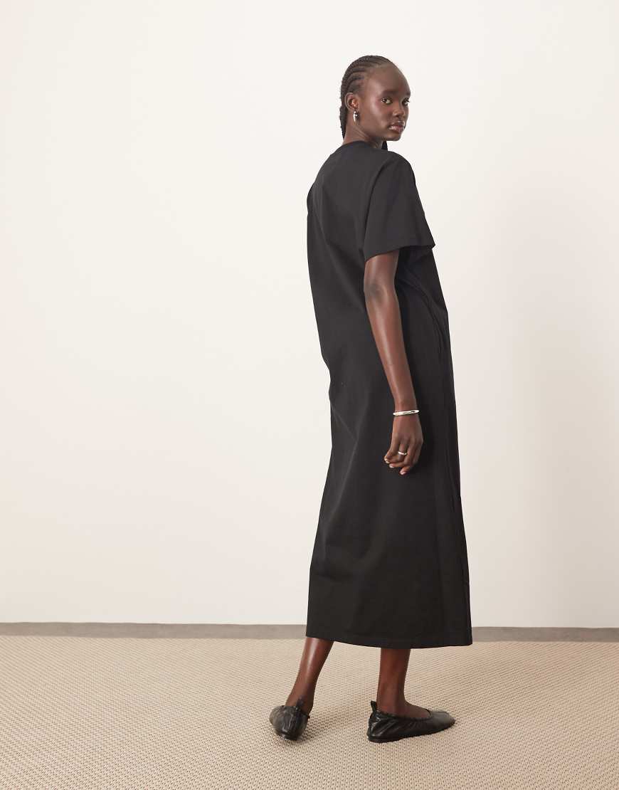 ARRANGE premium heavyweight T-shirt midi dress in gray heather