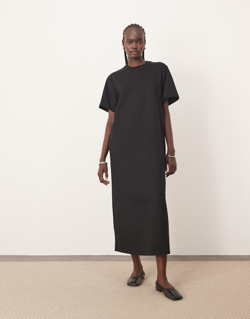ARRANGE premium heavyweight T-shirt midi dress in gray heather